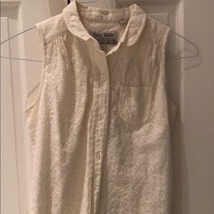 Jack Wills eyelet sleeveless button down